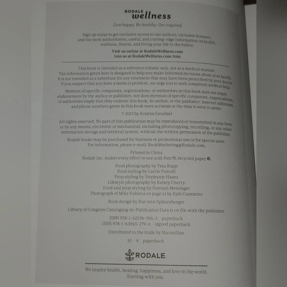 True Roots Cookbook by Kristin Cavallari 2017 Rodale